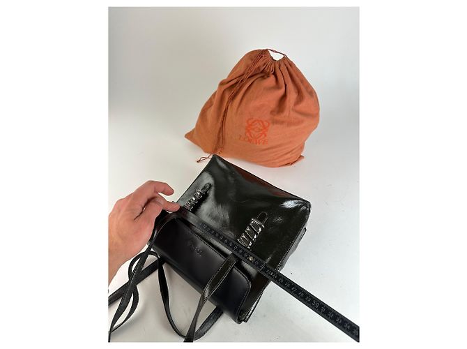 Vintage Loewe Madrid Lederhandtasche Schwarz - Ansicht 11