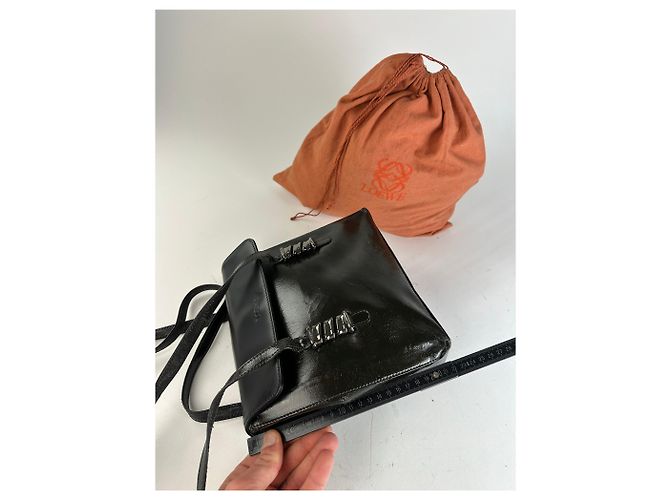 Vintage Loewe Madrid Lederhandtasche Schwarz - Ansicht 12
