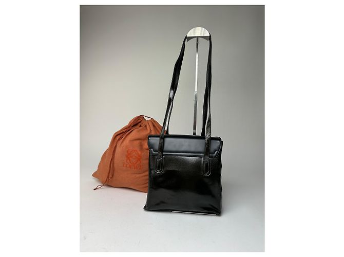 Vintage Loewe Madrid Lederhandtasche Schwarz - Ansicht 2
