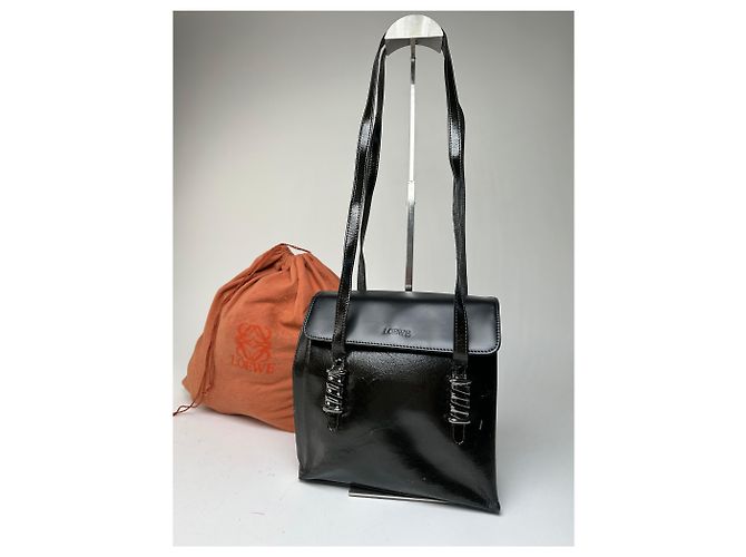 Vintage Loewe Madrid Lederhandtasche Schwarz - Ansicht 7