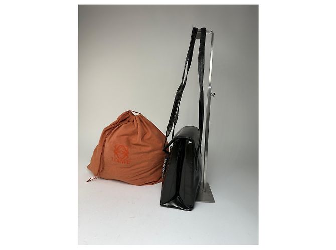 Vintage Loewe Madrid Lederhandtasche Schwarz - Ansicht 9