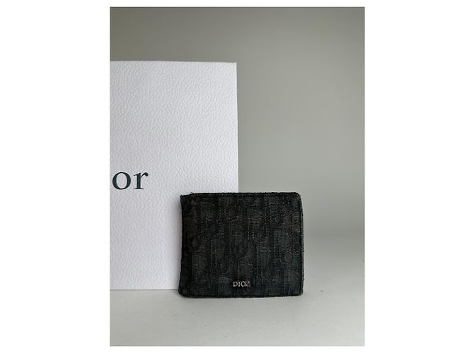 Vintage Dior Oblique Monogram Canvas Bifold Wallet Black - view 11