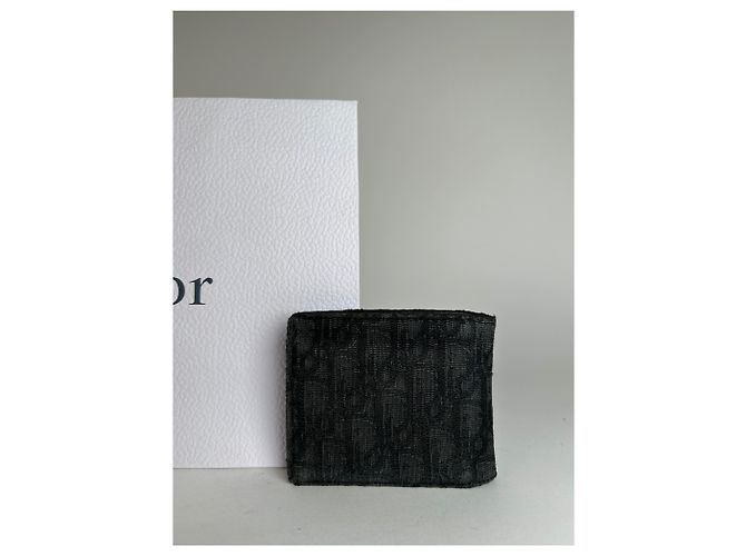Vintage Dior Oblique Monogram Canvas Bifold Wallet Black - view 12