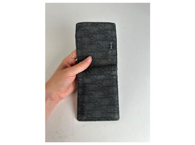 Vintage Dior Oblique Monogram Canvas Bifold Wallet Black - view 8