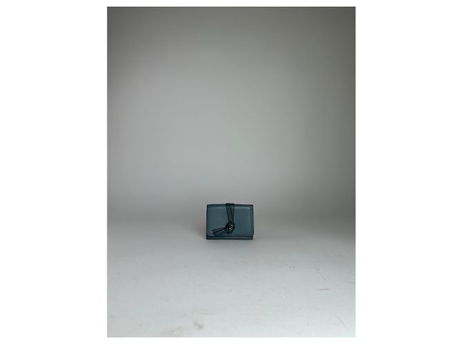 Chloé Carteira compacta em couro texturizado vintage Chloe azul empoeirado - vista 10