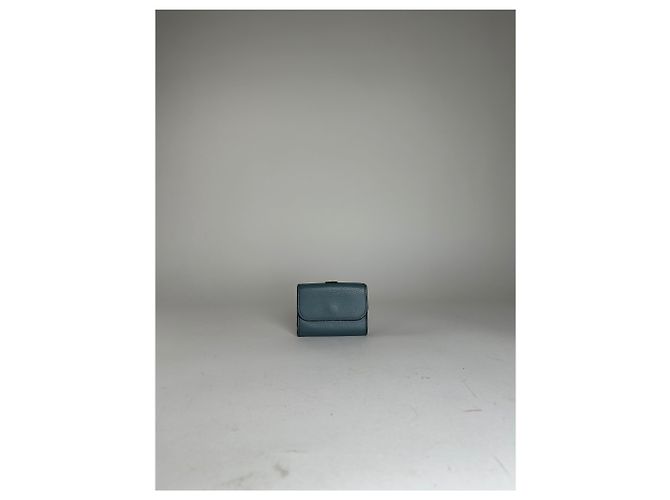 Chloé Carteira compacta em couro texturizado vintage Chloe azul empoeirado - vista 2