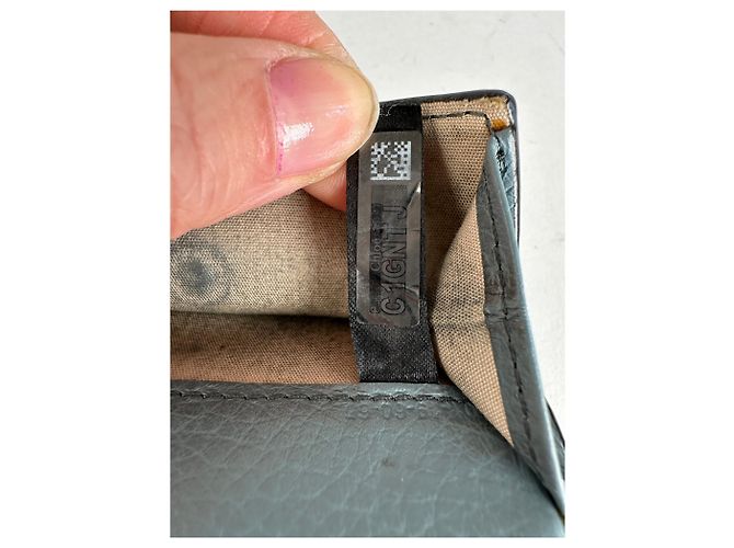 Chloé Carteira compacta em couro texturizado vintage Chloe azul empoeirado - vista 7