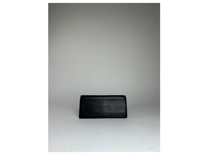 Vintage Loewe Madrid Grained Leather Long Wallet Black - view 10