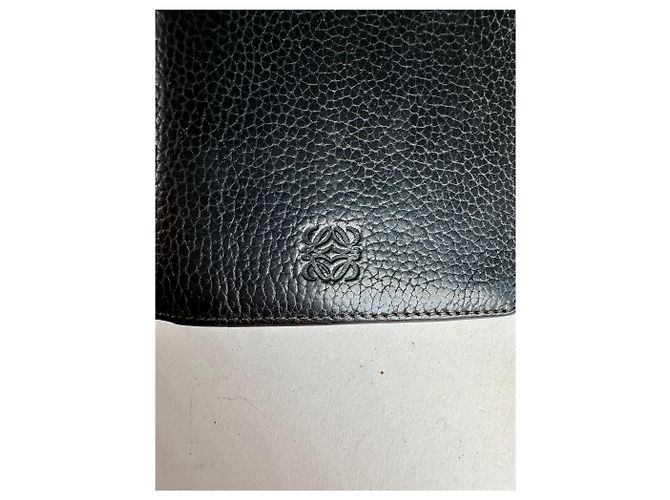 Vintage Loewe Madrid Grained Leather Long Wallet Black - view 2