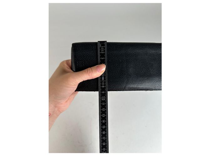 Vintage Loewe Madrid Grained Leather Long Wallet Black - view 8