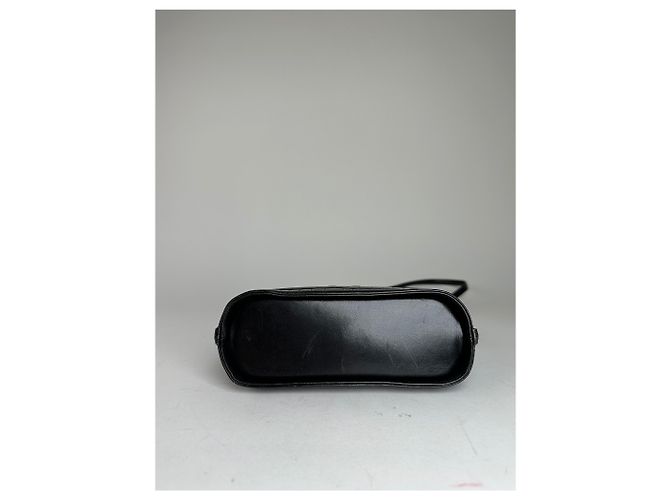 Bolsa de Ombro de Couro Embossed Vintage Courreges Preta Preto - vista 9
