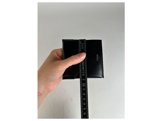 Céline Celine Leather Flat Pouch Black - view 8