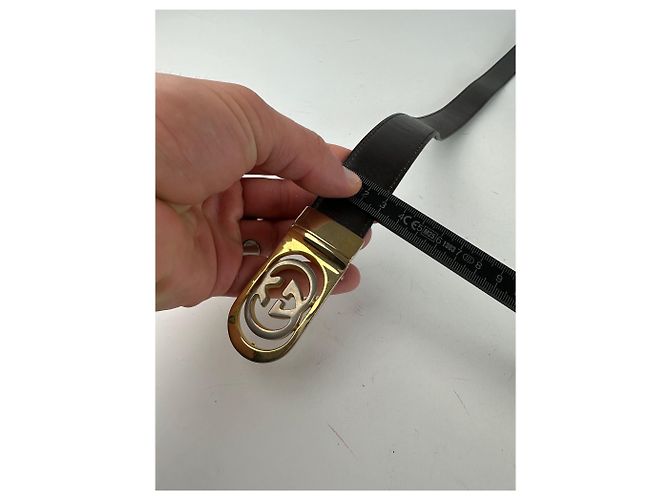 Vintage Gucci GG Ledergürtel braun - Ansicht 11