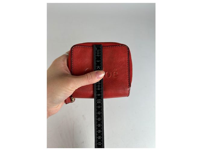 Chloé Vintage Chloe Leather Wallet / Card Holder Red - view 10