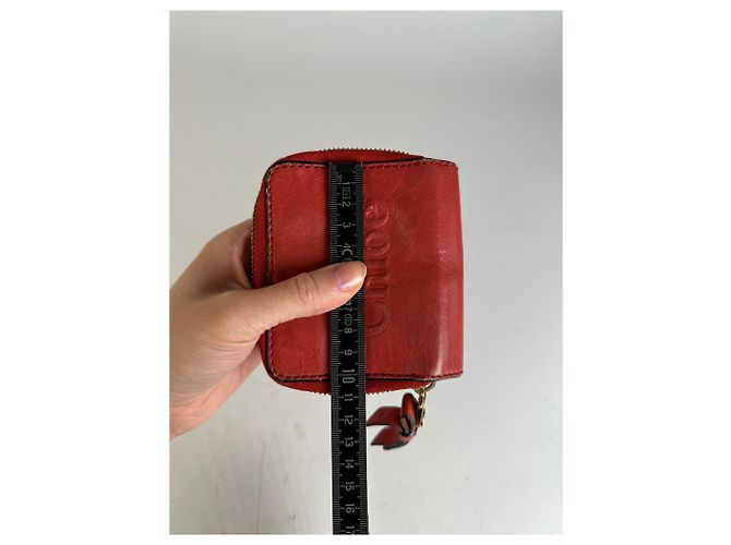 Chloé Vintage Chloe Leather Wallet / Card Holder Red - view 11