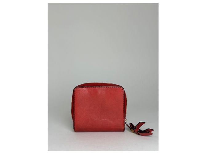 Chloé Vintage Chloe Leather Wallet / Card Holder Red - view 13