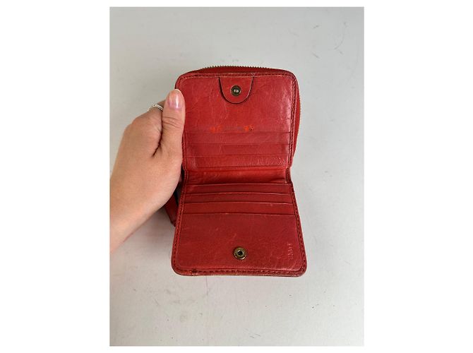 Chloé Vintage Chloe Leather Wallet / Card Holder Red - view 3