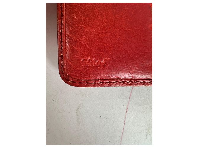 Chloé Vintage Chloe Leather Wallet / Card Holder Red - view 4