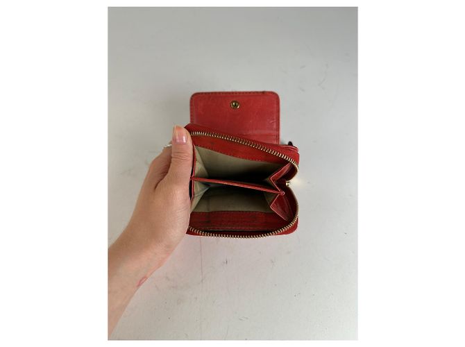 Chloé Vintage Chloe Leather Wallet / Card Holder Red - view 5