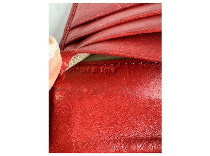 Chloé Vintage Chloe Leather Wallet / Card Holder Red - view 7