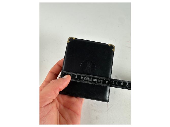 Triomphe Céline Vintage Celine Paris Calèche Smooth Leather Bifold Wallet Black - view 8