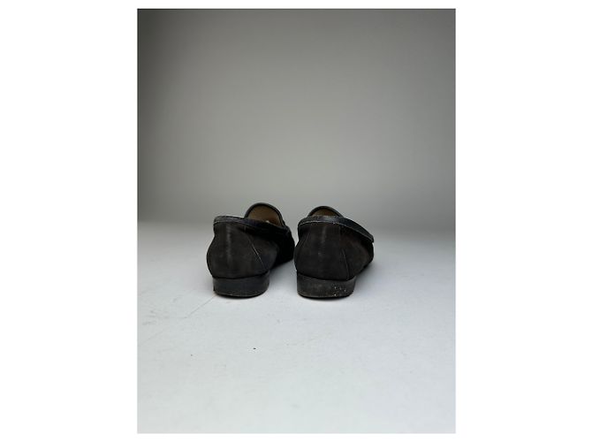 Vintage Gucci Wildleder Slipper mit Pferdebit schwarz - Ansicht 10