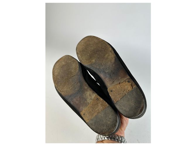 Vintage Gucci Wildleder Slipper mit Pferdebit schwarz - Ansicht 11