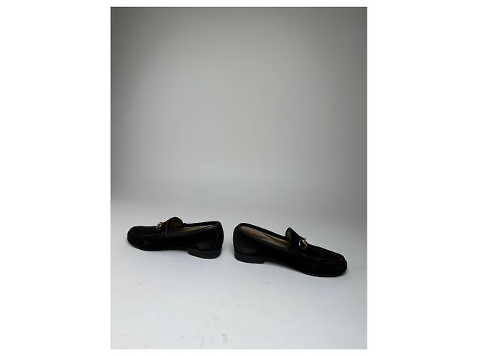 Vintage Gucci Wildleder Slipper mit Pferdebit schwarz - Ansicht 6