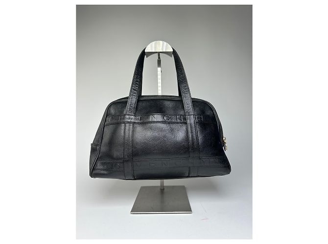Vintage Givenchy 4G geprägte Leder Bowling-Handtasche schwarz - Ansicht 13