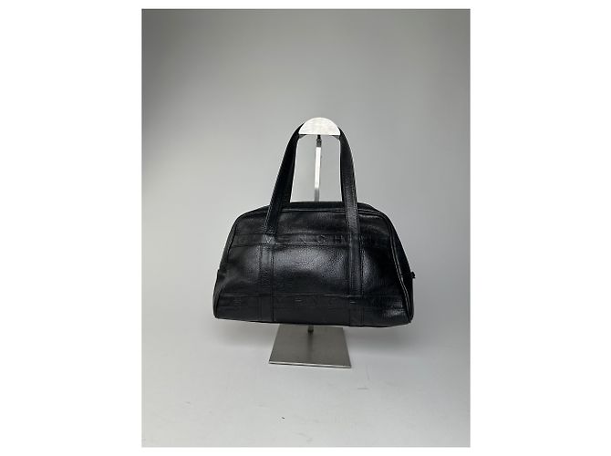 Vintage Givenchy 4G geprägte Leder Bowling-Handtasche schwarz - Ansicht 2