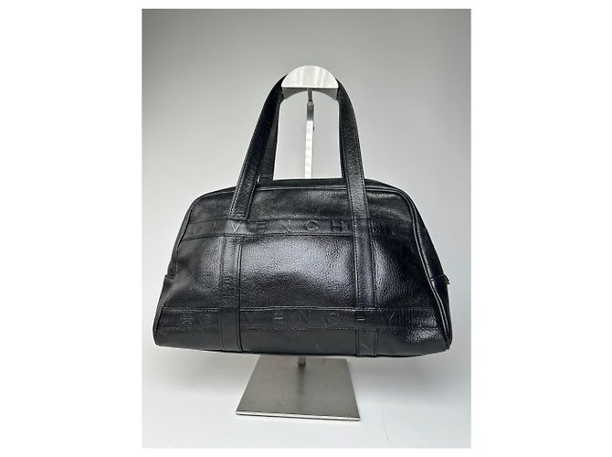 Vintage Givenchy 4G geprägte Leder Bowling-Handtasche schwarz - Ansicht 5