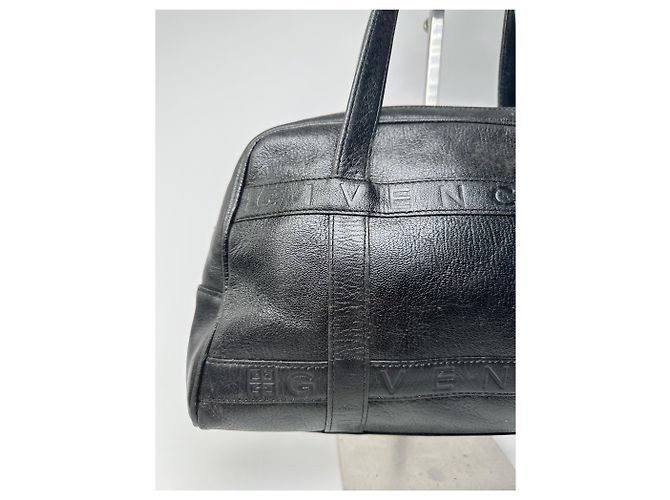 Vintage Givenchy 4G geprägte Leder Bowling-Handtasche schwarz - Ansicht 7