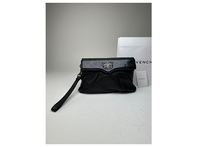 Clutch in pelle vintage Givenchy Avantgarde nera Nero - vista 10