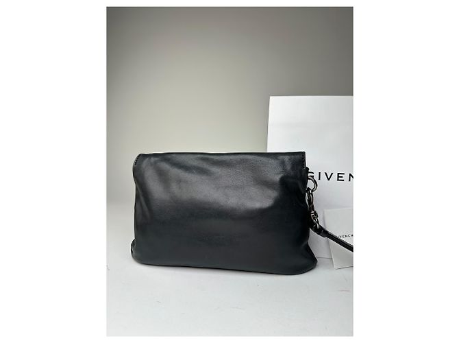 Clutch in pelle vintage Givenchy Avantgarde nera Nero - vista 11