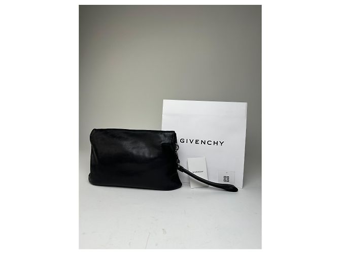Clutch in pelle vintage Givenchy Avantgarde nera Nero - vista 2
