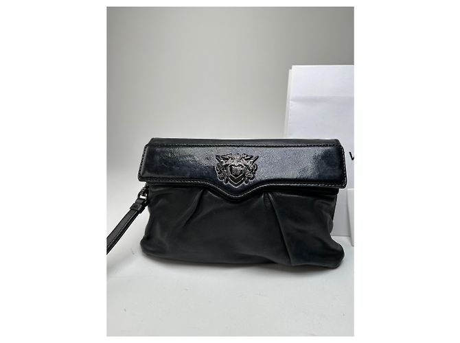 Clutch in pelle vintage Givenchy Avantgarde nera Nero - vista 6