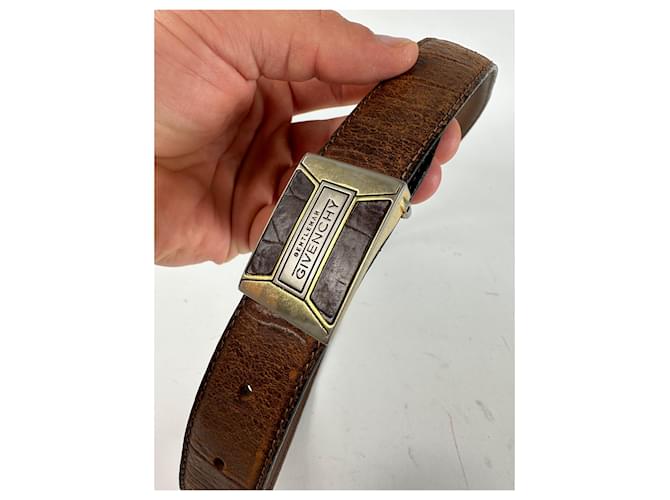 Vintage Givenchy Gentleman Ledergürtel braun - Ansicht 2