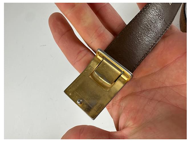 Vintage Givenchy Gentleman Ledergürtel braun - Ansicht 3