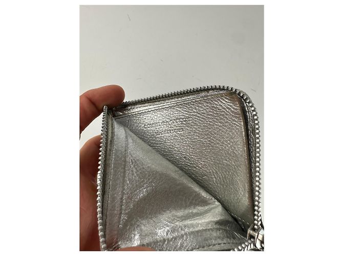 Comme Des Garcons Vintage Comme Des Garçons Silver Edge Leather Zip Card Holder Silver Bronze - view 4