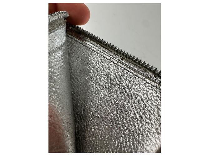 Comme Des Garcons Vintage Comme Des Garçons Silver Edge Leather Zip Card Holder Silver Bronze - view 5