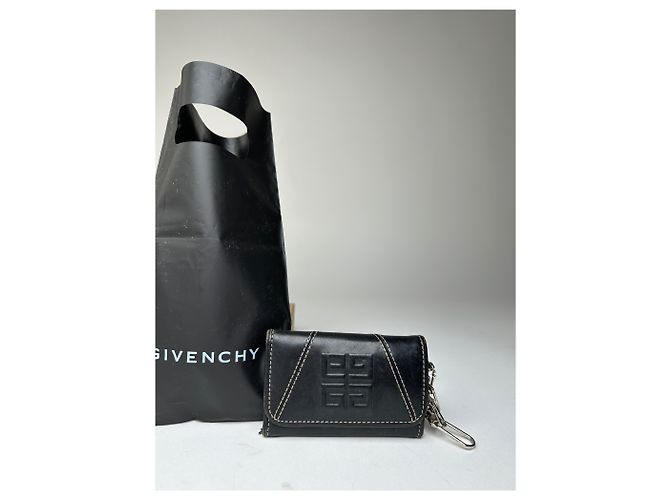 Vintage Givenchy 4G Leder-Schlüsselhalter Schwarz - Ansicht 4