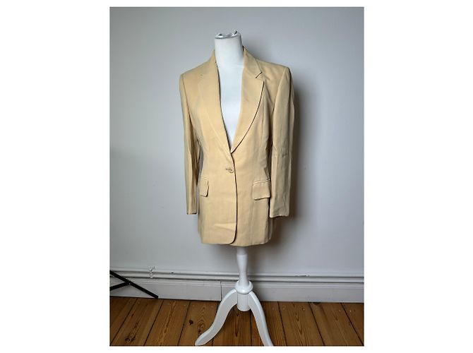 Vintage Gucci Viskose Longline Blazer Beige IT42 - Ansicht 2