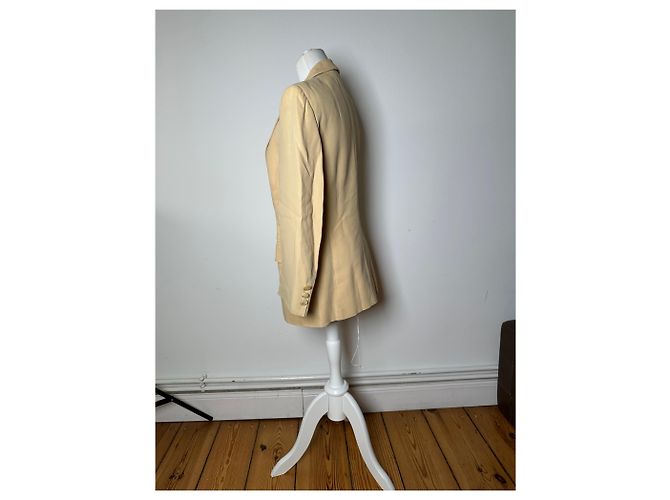 Vintage Gucci Viskose Longline Blazer Beige IT42 - Ansicht 3