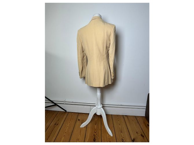 Vintage Gucci Viskose Longline Blazer Beige IT42 - Ansicht 4