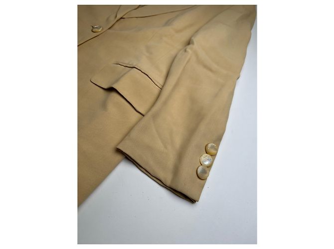 Vintage Gucci Viskose Longline Blazer Beige IT42 - Ansicht 6