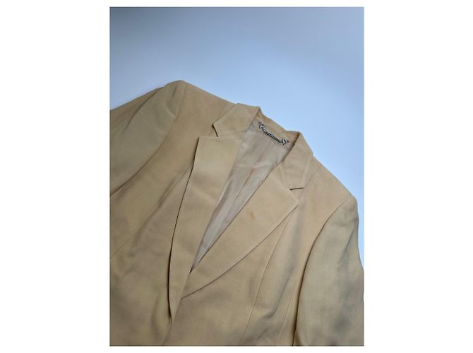 Vintage Gucci Viskose Longline Blazer Beige IT42 - Ansicht 7