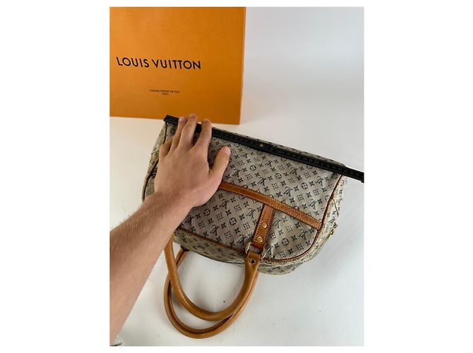 Vintage Louis Vuitton Monogram Mini Lin Canvas Handtasche Beige Braun - Ansicht 11