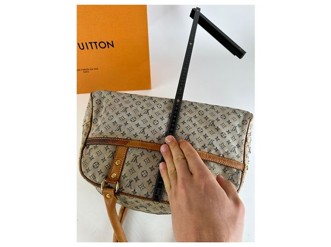 Vintage Louis Vuitton Monogram Mini Lin Canvas Handtasche Beige Braun - Ansicht 12