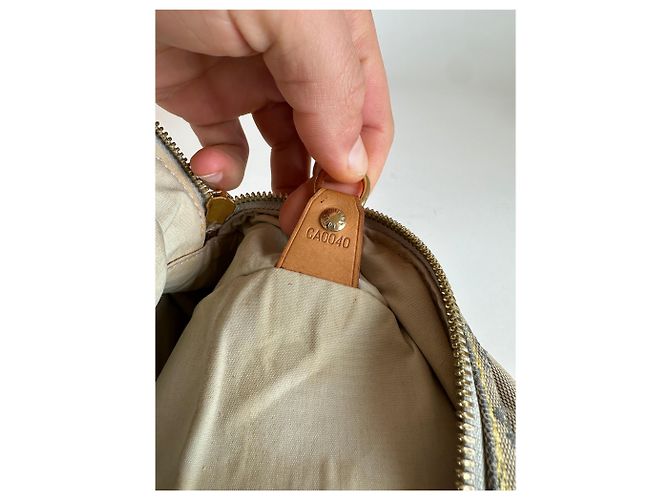 Vintage Louis Vuitton Monogram Mini Lin Canvas Handtasche Beige Braun - Ansicht 5