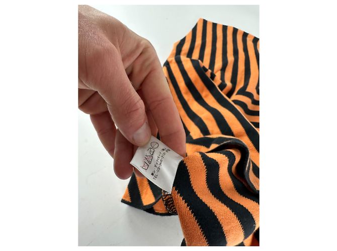 Top senza maniche a righe a zigzag vintage Givenchy arancione e nero M - vista 8
